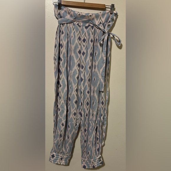 Hei Hei Pants by Anthropologie Womens Print Boho Waist Tie Tapered size 6 - Picture 6 of 9